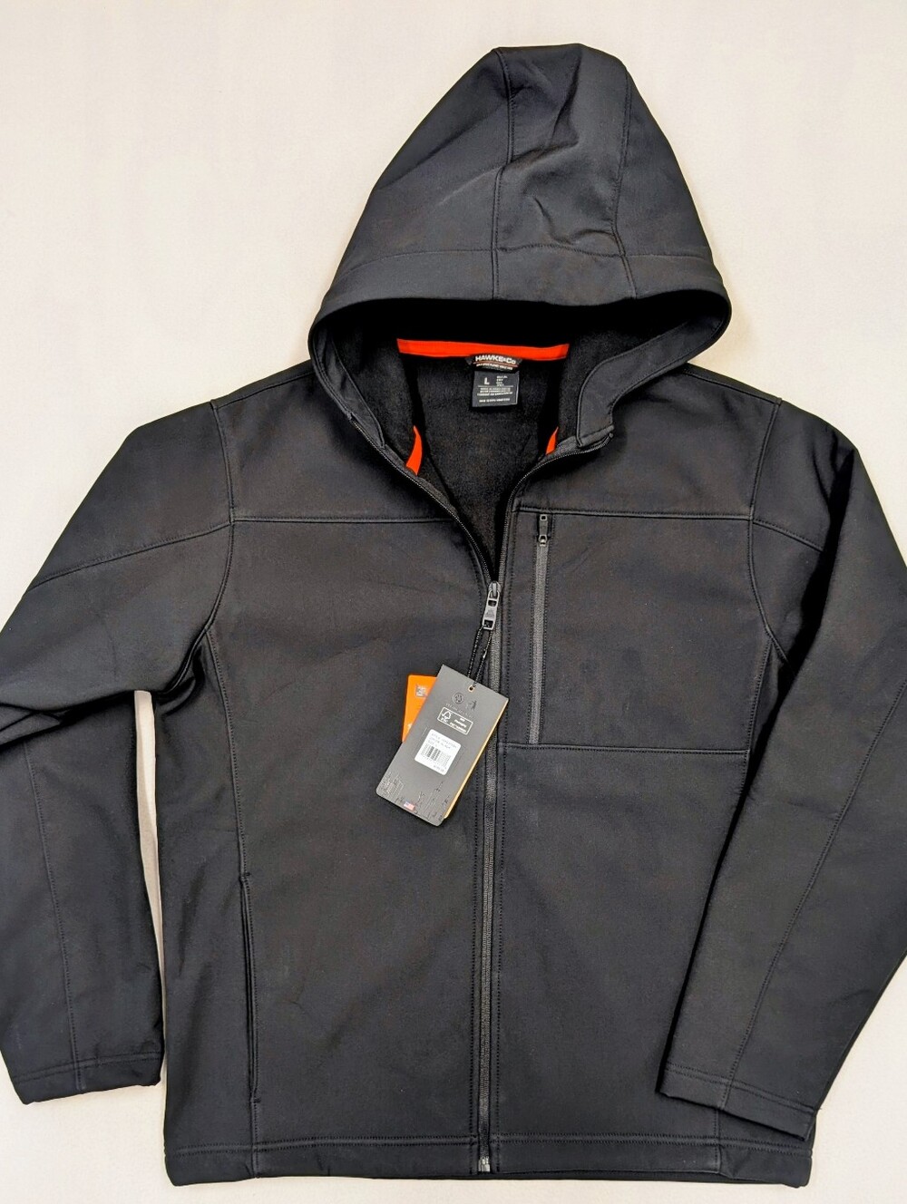 Hawke & Co Performance Sport Fiber Full Zip Jacket Black Men's NWT Size L